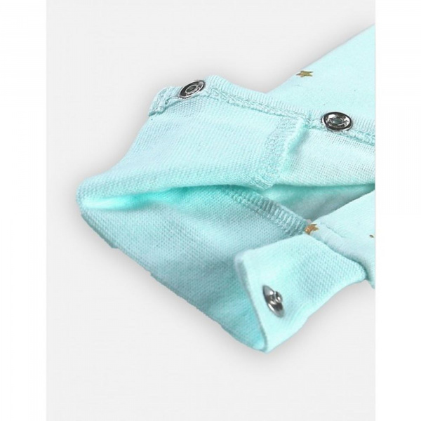 Combinaison étoiles en coton bio turquoise 6 mois Noukies