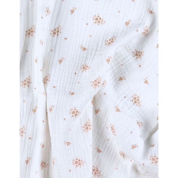 Lot de 2 langes 100x100cm en mousseline de coton bio fleurs d'antan Noukies