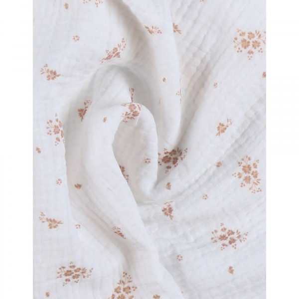 Lot de 3 langes 70x70cm, mousseline de coton bio - fleurs d'antan Noukies