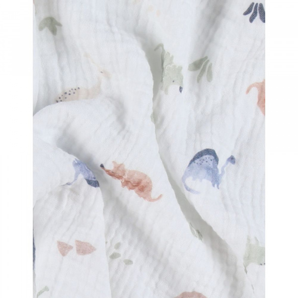 Lot de 3 langes 70x70cm, mousseline de coton bio - dino Noukies