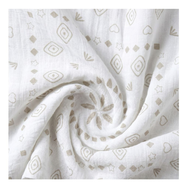 Lot de 2 langes 100 x 100 cm en mousseline de coton bio plumes de lune Noukies