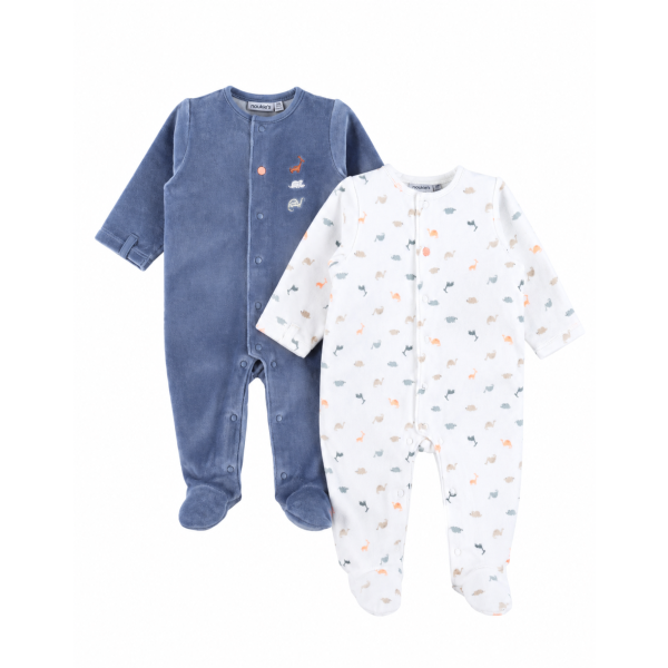 Lot de 2 pyjamas bébé en velours Noukies