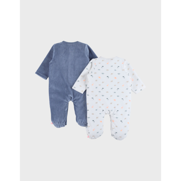 Lot de 2 pyjamas bébé en velours Noukies