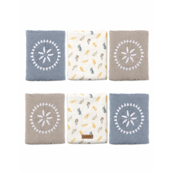 Lot de 6 protège-barreaux pour lit et parc plumes de lune Noukies