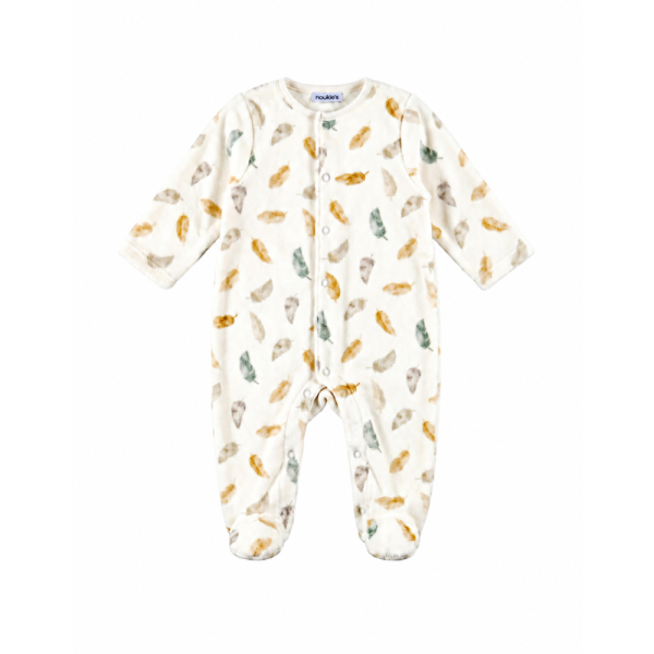 Pyjama bébé de naissance en velours plumes de lune Noukies