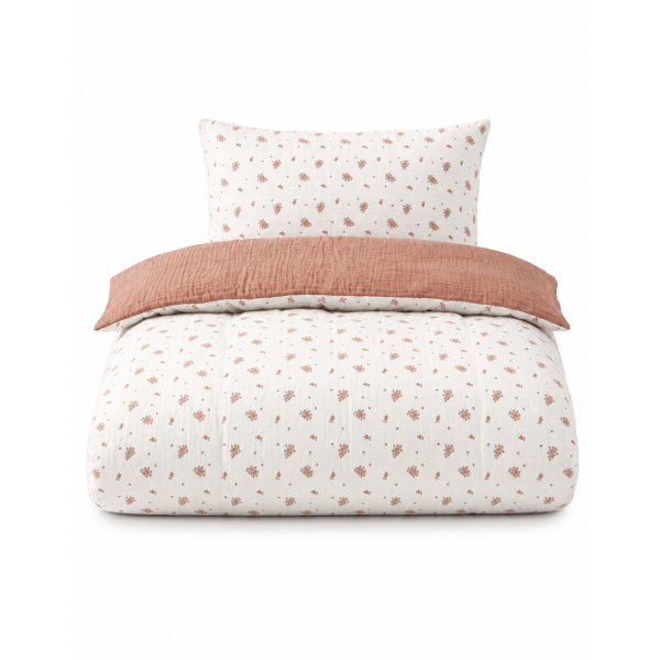 Housse de couette 100 x 140 cm fleurs d'antan Noukies