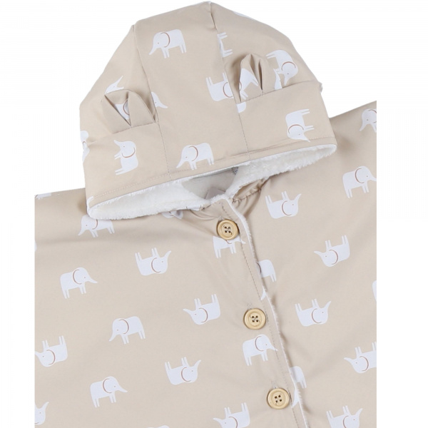 Poncho imperméable doublure groloudoux® perle 18m - beige mix and match Noukies