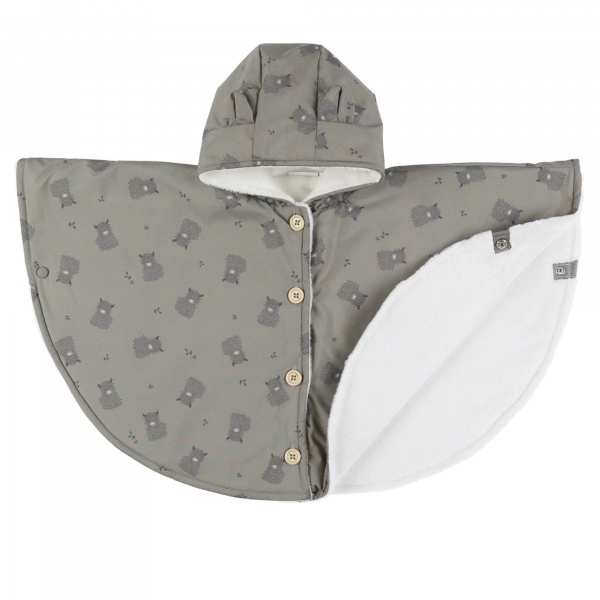 Poncho imperméable avec doublure kaki - 6-12m mix and match Noukies