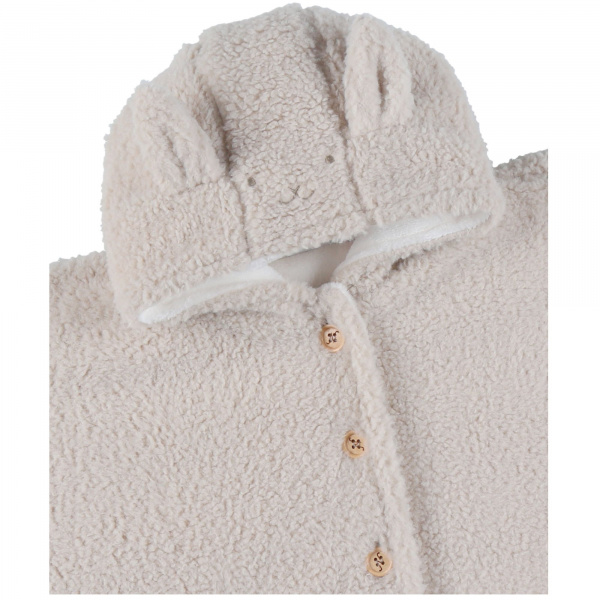Poncho fausse fourrure avec sherpa beige 18m mix and match Noukies