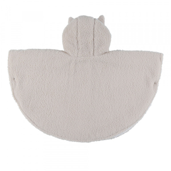 Poncho fausse fourrure beige avec sherpa latte 6-12m mix and match Noukies
