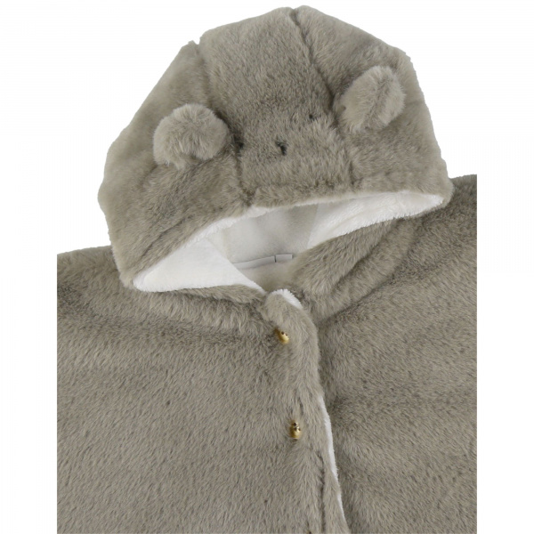 Poncho bébé fausse fourrure kaki 18m mix and match Noukies