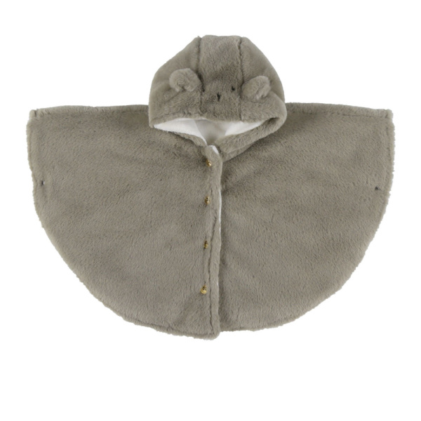 Poncho bébé en fausse fourrure 18-36m - kaki Noukies