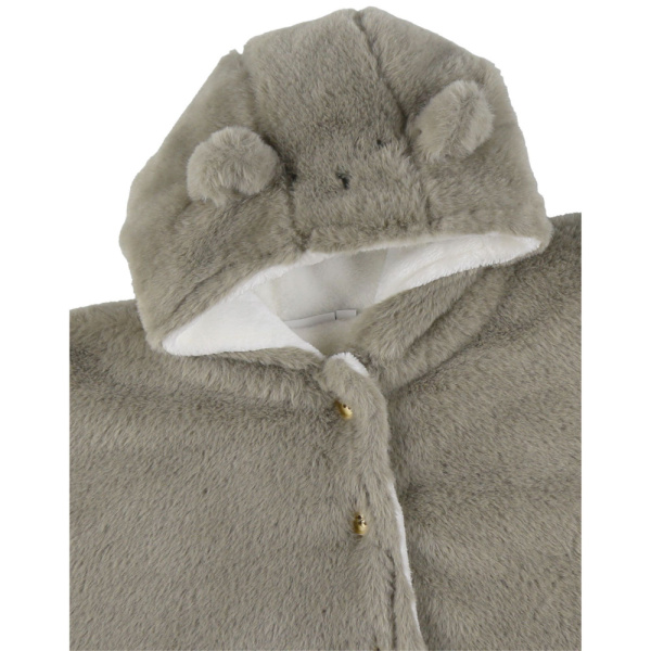 Poncho bébé en fausse fourrure 18-36m - kaki Noukies