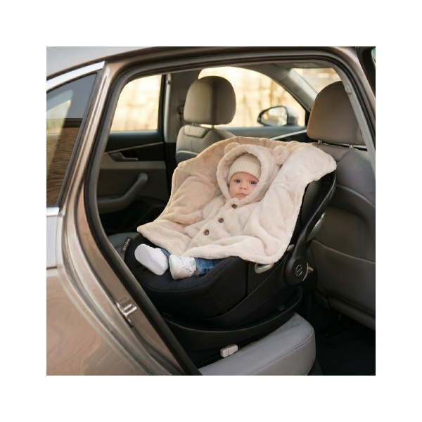 Poncho bébé en fausse fourrure 18-36m - beige Noukies