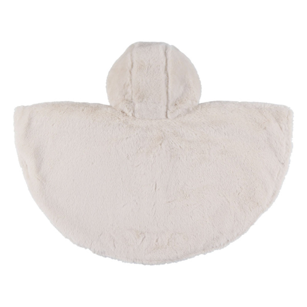 Poncho bébé en fausse fourrure 6-12m - beige Noukies