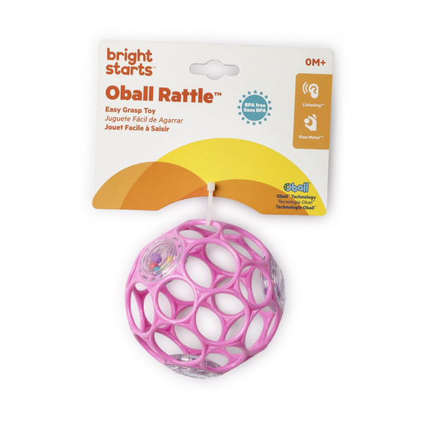 Hochet balle sensorielle - rose Oball