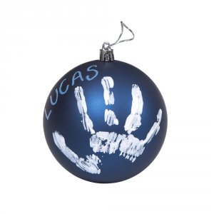 Boule de noel baby art bleu