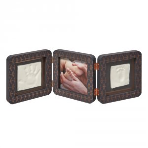Cadre photo 3 volets avec empreintes gris foncé bronze cooper éditon