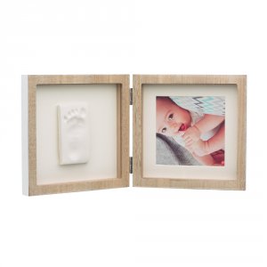 Cadre 2 volets avec empreinte et photo bois