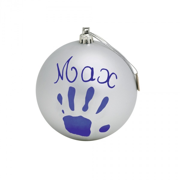 Boule de noel baby art argent