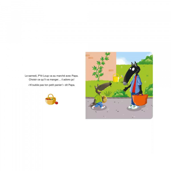 Livre enfant p'tit loup va au marché Auzou
