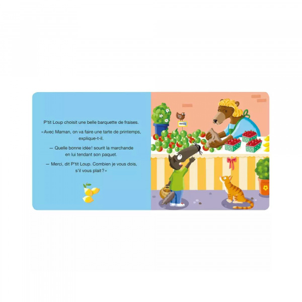 Livre enfant p'tit loup va au marché Auzou