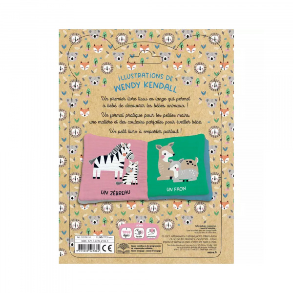 Livre en tissu enfant les bébés animaux Auzou