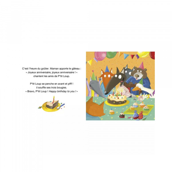 Livre enfant p'tit loup fête son anniversaire Auzou