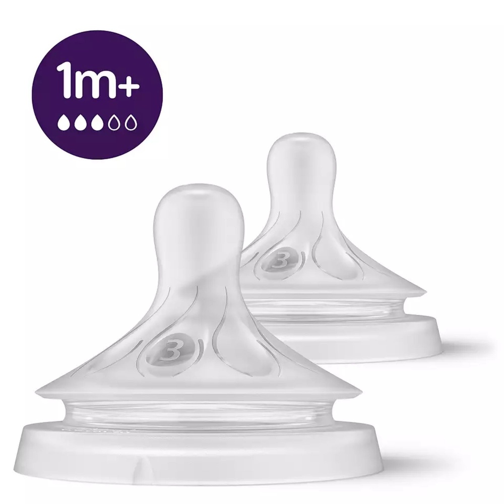 Philips Avent Lot de 2 Tétines Anti-colic 1 Trou - Débit Nouveau