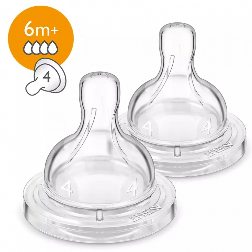 Philips Avent Lot de 2 tétines pour biberons Natural débit nouveau