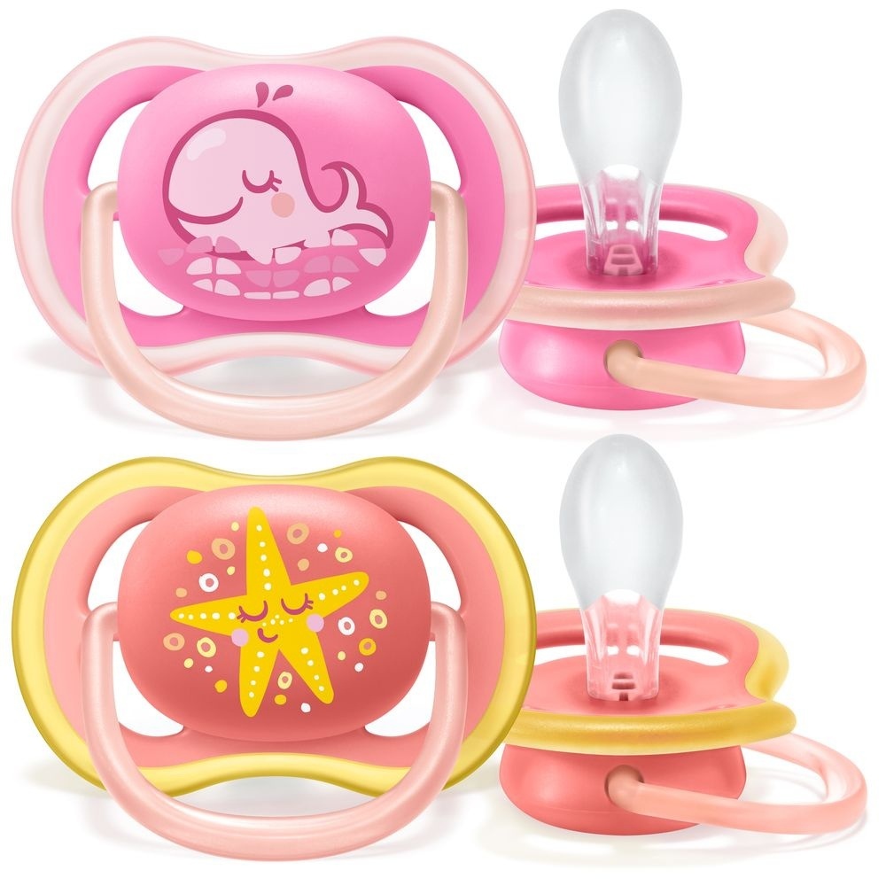 Lot de 2 sucettes ultra aérées tendance 0/6 mois mix couleur de Avent- philips sur allobébé