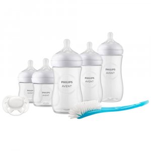 Coffrets de 5 biberons pp natural response, 1 sucette ultra-douce 0-6 mois et 1 goupillon (2 biberons 125 ml+2 biberons 260 ml +1 biberon 330 ml) scd8 Avent-philips