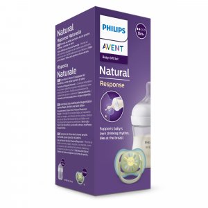 Lot de 1 biberon natural response 125 ml + 1 sucette ultra air Avent-philips
