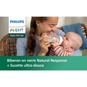 Coffret 5 biberons verre nouveau-ne natural response scd879/11 Avent-philips