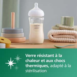 Coffret 5 biberons verre nouveau-ne natural response scd879/11 Avent-philips