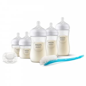 Coffret de 9 biberons natural response, 2 sucettes ultra-douce 0-6 mois et 2 goupillons (4 biberons 125 ml+ 4 biberons 260 ml +1 biberon 330 ml) Avent-philips
