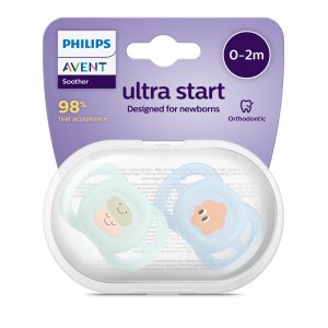Lot de 2 sucettes ultra start 0/2 mois print Avent-philips