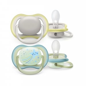 Lot de 2 sucettes ultra air 0/6 mois day and night Avent-philips