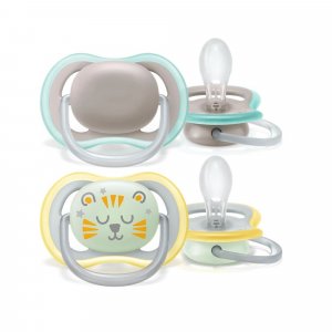 Lot de 2 sucettes ultra air 18mois et + day and night Avent-philips