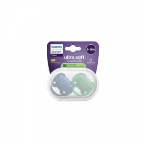 Lot de 2 sucettes ultra soft 6-18 mois scf091/44 Avent-philips