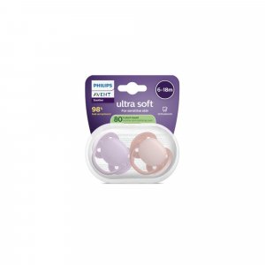 Lot de 2 sucettes ultra soft 6-18 mois scf091/44 Avent-philips