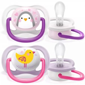 Lot de 2 sucettes ultra air 0/6 mois animaux 2 Avent-philips