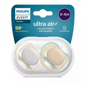 Lot de 2 sucettes ultra air 0/6 mois Avent-philips