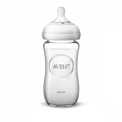 Lot de 3 biberons natural verre