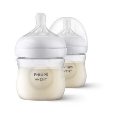 Philips Avent Natural Response Coffret Cadeau Bébé 2 Biberons Avec Tétines  + 2 Sucettes (SCD837/11)