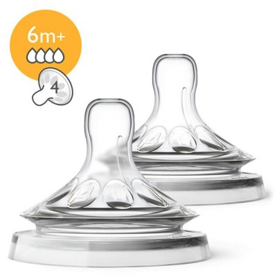 AVENT-PHILIPS Lot de 2 tétines natural 3 trous débit rapide