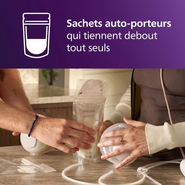 Lot de 50 sachets de conservation lait maternel 180ml Avent-philips