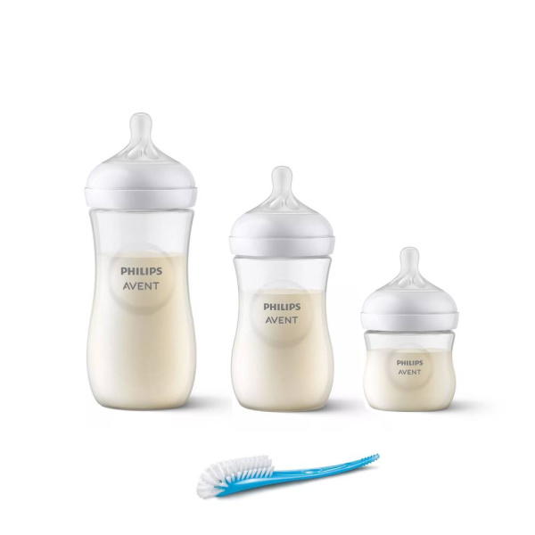Coffret nouveau né 3 biberons + 1 goupillon (1x125ml / 1x260ml / 1x330ml) Avent-philips
