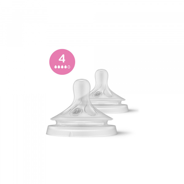 Lot de 2 tétines natural response 3 mois+ débit moyen Avent-philips