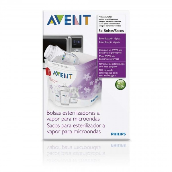 Lot de 5 sachets de stérilisation pour micro-onde Avent-philips
